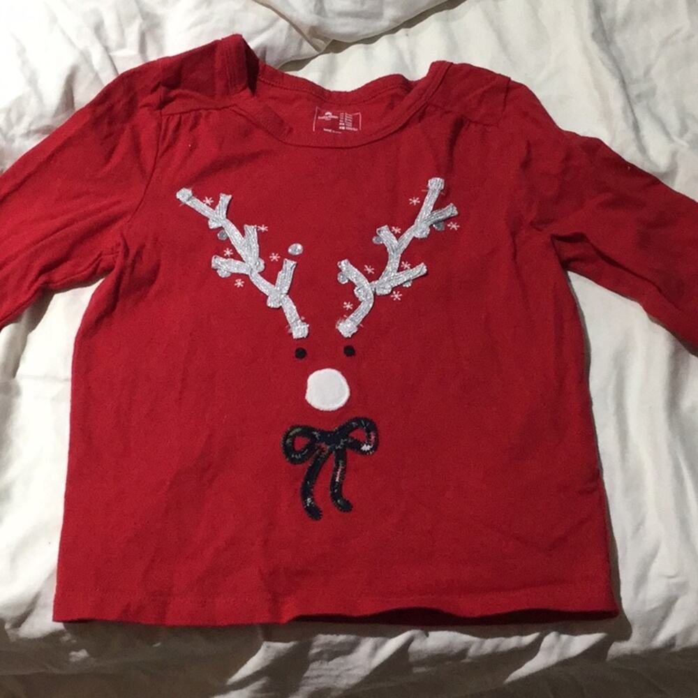 Baby gap reindeer T-shirt red worn once 3t